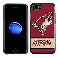 Apple iPhone 8/ iPhone 7/ iPhone 6S/ iPhone 6 - NHL Licensed Arizona Coyotes Red Jersey Textured Back Cover on Black TPU Skin