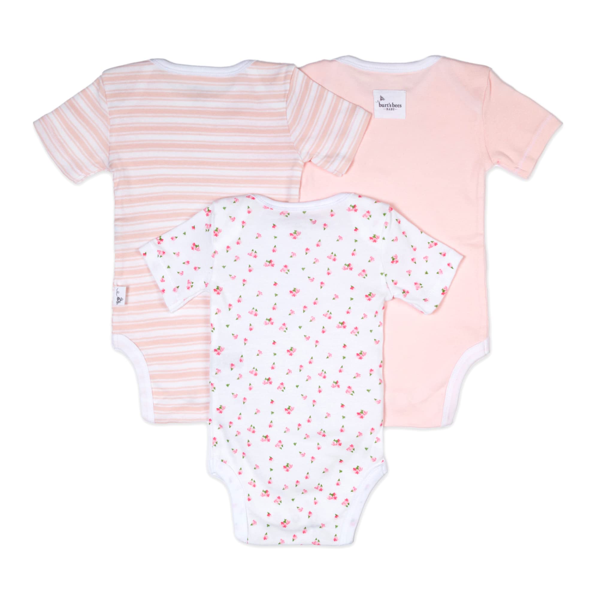 Burt's Bees Baby Unisex Baby Bodysuits, 3-Pack Long & Short-Sleeve One-Pieces, 100% Organic Cotton