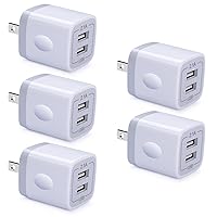 Fast Charging Block,GiGreen 5Pack Dual Port USB Outlet Plug 2.1A USB Wall Charger Power Cubes Compatible iPhone 15 Pro Max/14/13/12/11/X/8,Samsung Galaxy A15 5G/A55/S24/A54/A14/A13/S23/S21/A53,Pixel 8
