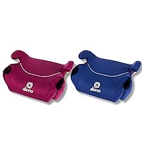 Diono Solana, No Latch, Pack of 2 Backless Booster Car Seats, Lightweight, Machine Washable Covers, Cup Holders, Pink/Blue