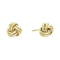 Tilo Jewelry 14K Gold Classic Polished Love Knot Stud Earrings, Secure Push-backing