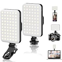 ALTSON 2-Pack 60 LED Selfie Light Portable Clip for Phone Fill Light Rechargeable 2200mAh Clip on Light, CRI 97+, 3 Light Modes Camera Lighting for Phone, iPhone, Webcam, TikTok, Photo, Makeup