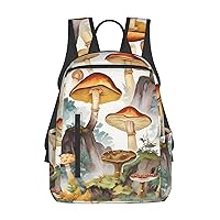 Japanese Painting Mushroom Print Backpack Laptop Bags Lightweight Unisex Daypacks For Outdoor Travel Work