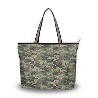 AUUXVA Forests Camo Military Army Camouflage Pattern Handbags for Women Tote Bag Top Handle Shoulder Bag Satchel Purse