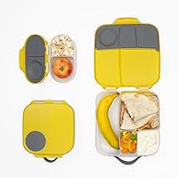 b.box Kids Lunch & Snack 3-Pack. Includes Matching Lightweight Bento Lunch Box, Mini Lunch Box & Snack Box for Kids and Toddlers. School Supplies (Lemon Sherbet)