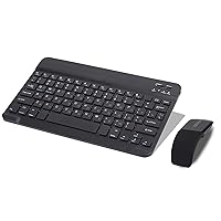 ASHATA Bluetooth Keyboard Mouse Set, Ergonomic Foldable Arc Optical Mouse Keyboard for Laptop PC Tablet, Russian English Dual Language, 1600DPI