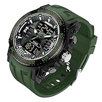 KXAITO Men's Watches Sport Outdoor Waterproof Military Watch Date Multifunction Tactical LED Face Alarm Stopwatch for Men 6029