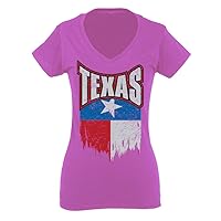 Texas Flag Lone one Star State for Women V Neck Fitted T Shirt