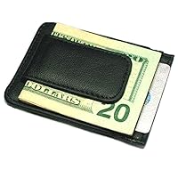 Fine Leather Hand Crafted Mans Man's Mens Men's Mini Wallet Credit Card ID Holder, Black