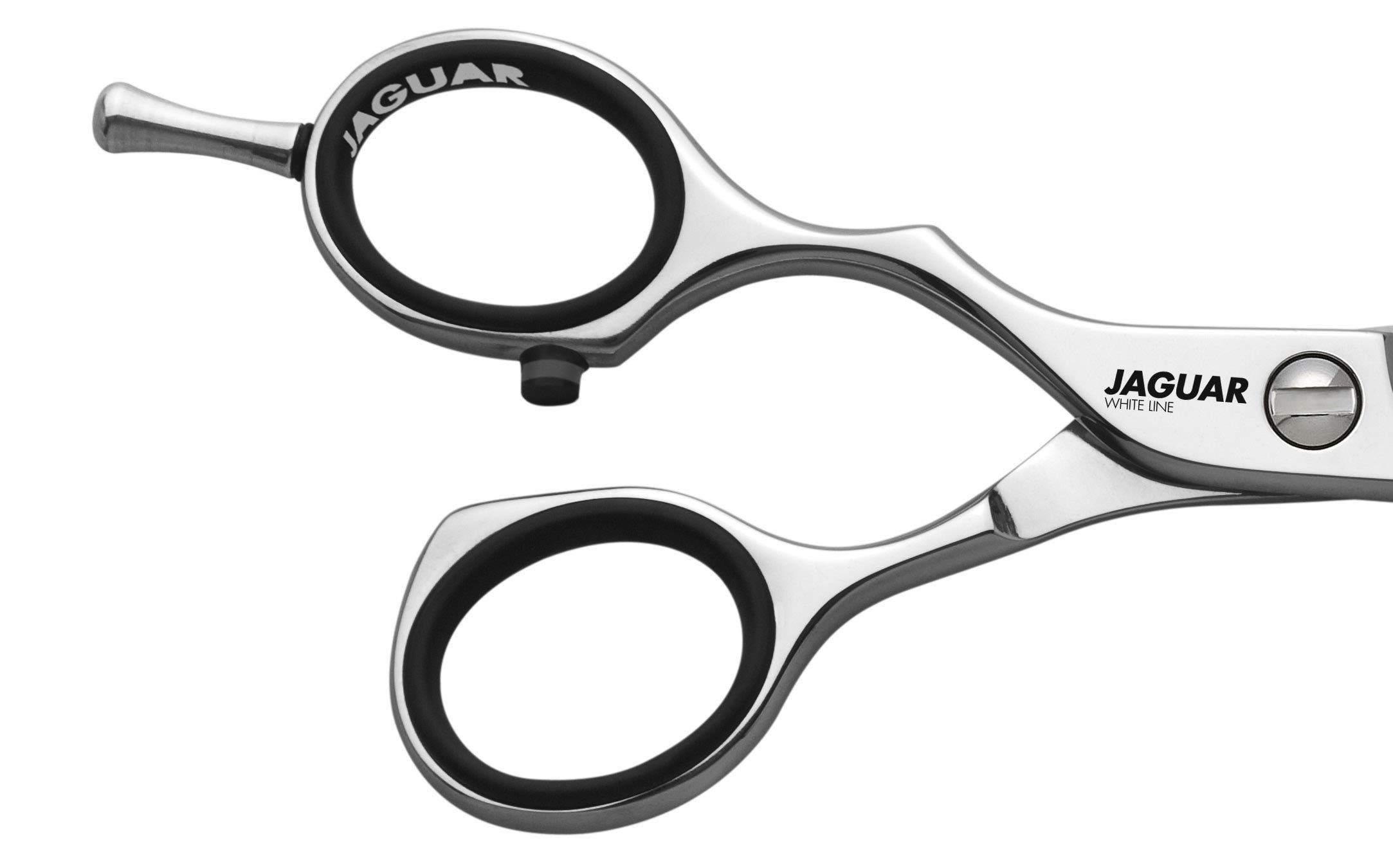 Jaguar Shears White Line JP 38 5.25 Inch Left Handed Thinner Professional, Ergonomic, Steel Hair Thinning, Texturizing, Cutting & Trimming Scissors for Salon Stylists, Beauticians, Barbers