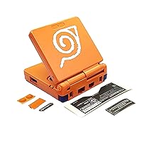 New GBASP Extra Housing Case Shells Orange Replacement, for Gameboy Advance GBA SP Game Console, DIY for Naru-to Edition Outer Cover Enclosure + Buttons, Pads, Plugs, Sticker, Full Screws Set