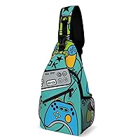 Game Joysticks Crossbody Bag Over Shoulder Sling Backpack Casual Cross Chest Side Pouch