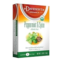 Davidson's Organics, Peppermint & Spice, 8-count Tea Bags, Pack of 12