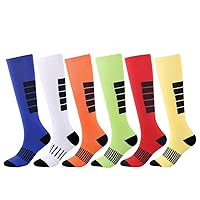 Cycling Socks Colorful Striped Long Tube Pressure Socks Fitness Exercise Running Compression Socks