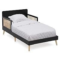 Logan Wood Toddler Bed, Greenguard Gold Certified, Midnight Grey/Natural