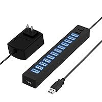 SABRENT 13 Port High Speed USB 2.0 Hub with Power Adapter and 2 Control Switches (HB-U14P)
