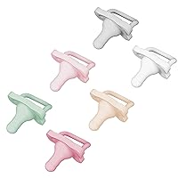 Dr. Brown's HappyPaci 100% Silicone, Newborn Baby Pacifiers 0-6 Months, BPA Free, White, Pink, Light Pink, Cool Gray, Green, and Ecru, 6 Pack