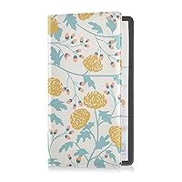 Car Registration and Insurance Holder Vintage Chrysanthemum Yellow Flowers Registration Insurance Card Holder PU Leather Glove Box Organizer Makes Your Documents In Order