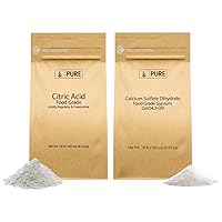 Pure Original Ingredients Calcium Sulfate and Citric Acid Bundle, 10 lbs Each, Natural, Food Safe, Gardening