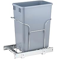 VEVOR Pull-Out Trash Can, 29L Single Bin, Under Mount Kitchen Waste Container with Slide and Handle, 110 lbs Load Capacity Heavy Duty Garbage Recycling Bin for Kitchen Cabinet, Sink, Under Counter