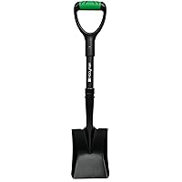 Hooyman Mini Transfer Shovel with Heavy Duty Carbon Steel Construction, Ergonomic No-Slip H-Grip Handles, D Handle, and Oversized Steps for Gardening, Land Management, Yardwork, Farming, and Outdoors