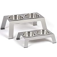 Elevated Dog Bowls in Premium Anodized Aluminum Stand (Tall 8