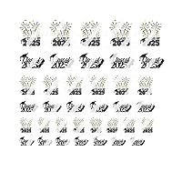 Class of 2025 Graduation Black & Gold - Waterslide Nail Decals