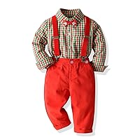 Baby boy christmas outfit Green Stripe shirt with Bowtie and Pants Outfits, Newborn 3Pcs Pants and Top Sets