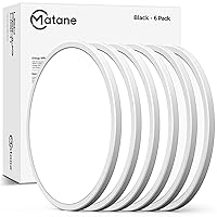 Matane 6Pack 12 inch LED Flush Mount Ceiling Light Fixture, 24W Led Ceiling Light 3000K/4000K/5000K Selectable, Low Profile Ceiling Lights for Bedroom, Laundry Room, Kitchen, White