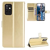 Smartphone Flip Cases Compatible with Infinix Note 8i/X683 Mobile Phone Wallet Case, PU Leather Holder Card Slot Cover Uitra-Thin Design Shockproof Flip Protective Case Flip Cases (Color : Gold)