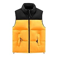 Men's Quilted Winter Vest Lightweight Sleeveless Jacket Coat Sleeveless Jacket Thick Warm Solid Color Work Outerwear