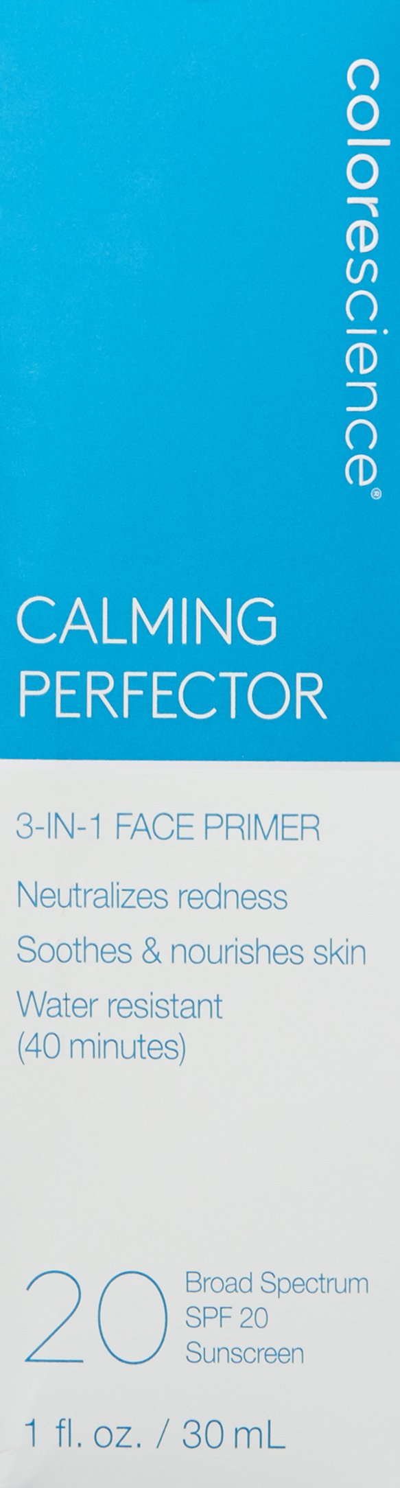 Colorescience Calming Perfector Face Primer, Water Resistant Mineral Sunscreen, Broad Spectrum 20 SPF UV Skin Protection, 1 Fl oz