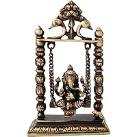 Brass Ganesha On Jhoola Brown