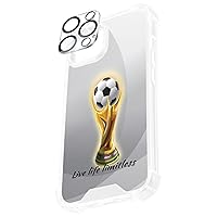 Custom Case for iPhone 15, 14, 13, Pro, Plus, Pro Max, Personalized Text, Name, Stylish Cover with Camera Lens Protector, Trophy Patterns (Text on Bottom)