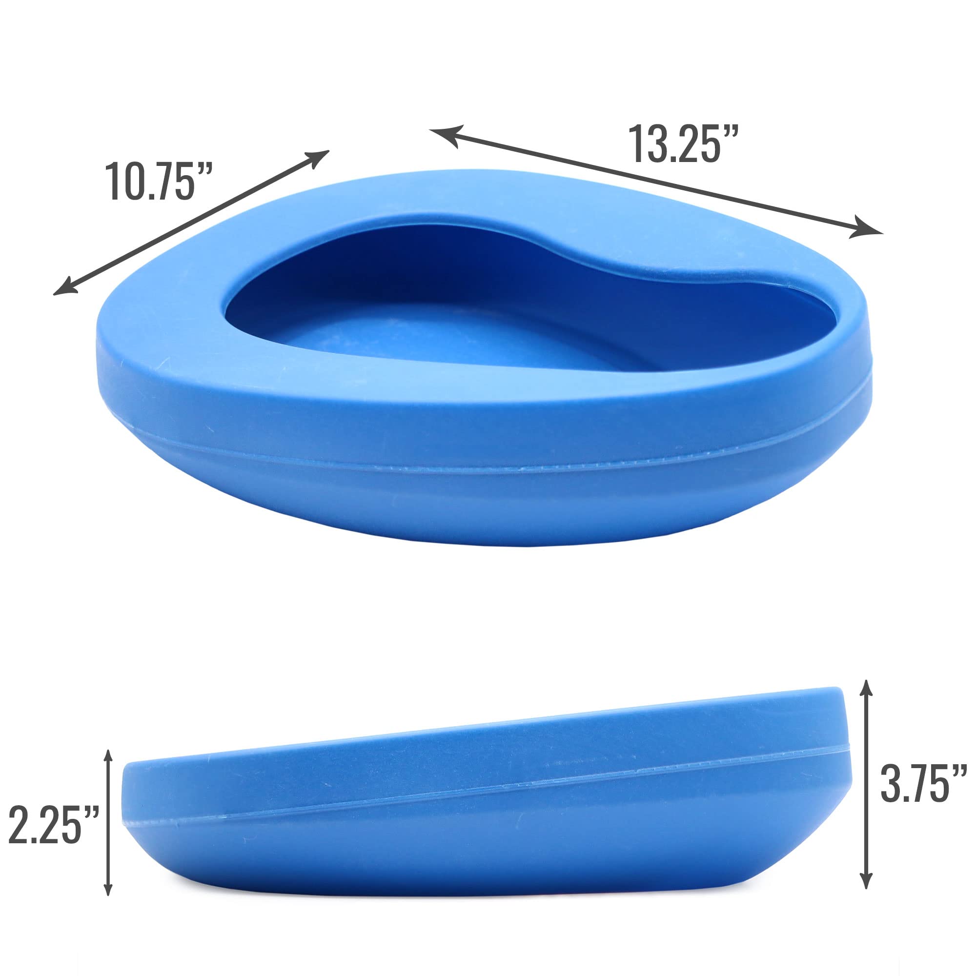 DMI Bedpan for Bariatric Adults with No Spill or Splash Design, FSA/HSA Eligible, Blue