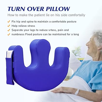 SMERPHOX Patient Turning Device U-Shaped Pillow PU Leather Flannel Anti-Decubitus Bedsore Paralyzed Patient Shift Nursing Tool for The Elderly Bed Care Products Helping The Elderly Turn Over Large