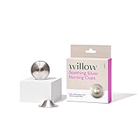 Willow Soothing Silver Nursing Cups, 2 Pack, Breastfeeding Nipple Covers for Protection & Pain Relief, BPA Free