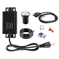HK Bundle - 2 Items Garbage Disposal Air Switch Kit with Power Cord Kit, Sink Top Waste Disposer Stainless Steel On/Off Push 2.5