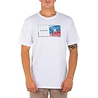 Hurley mens Icon Slash Gradient T-shirt T Shirt, White/Chile Red, Large US