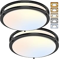 12Inch 3800LM Flush Mount LED Ceiling Light Fixtures, 36W, Black, Dimmable, Color Temperature Changeable, Suitable for Kitchen, Bathroom, Bedroom, Living Room, Dining Room