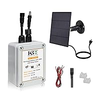 KBT 12V8AH Rechargeable Battery & 18V3W Solar Panel, Waterproof Replacement Lithium-ion Battery for Trailer, RV/Outdoor Camping, Lanterns, Ride on Toys, Golf Cart, Fish Finder, Small UPS, Deer Feeder