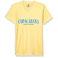 Copacabana Graphic Printed Premium Tops Fitted Sueded Short Sleeve V-Neck T-Shirt