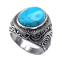 7.25 Ratti Turquoise Ring for unisex mens womens 100% Natural Firoza ring size 10, Crystal, Turquoise