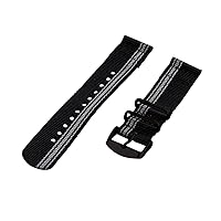 Clockwork Synergy - 20mm 2 Piece Classic Nato PVD Nylon Ducati Black / Grey Replacement Watch Strap Band