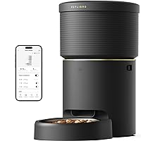Automatic Cat Feeders, 5G WiFi Pet Feeder with Vacuum Food Storage for Pet Dry Food, Low Food & Blockage Sensor, 1-10 Meals Per Day, Up to 10s Meal Call for Dog & Cat