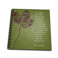 3dRose db_99339_3 Red Leaves Inspirational Love is Patient, Love is Kind Bible Verse - Mini Notepad, 4 by 4