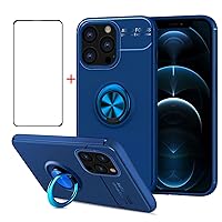 Fit for Xiaomi Redmi Note 13 Pro 4G/Poco M6 Pro 4G Case Screen Protector, [with Tempered Glass Free] Carbon Fiber Silicone Bracket Phone Holder Shockproof Cases
