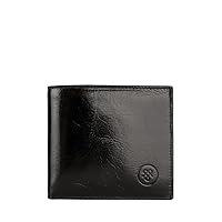 Maxwell Scott - Personalized Mens Luxury Leather Wallet with Coin Pocket Pouch - The Ticciano - Black