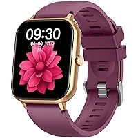 Smart Watch for Women Fitness Tracker: Red Smartwatch with Bluetooth Call Blood Oxygen Blood Pressure Monitor Compatible with Android Ios 100+ Sport Modes Heart Rate Step Counter Waterproof Ip67