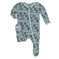 KicKee Pants For Little Boys Solid - Printed Footie with Zipper